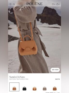Polène Numéro Un Nano Textured Tan Crossbody Bag